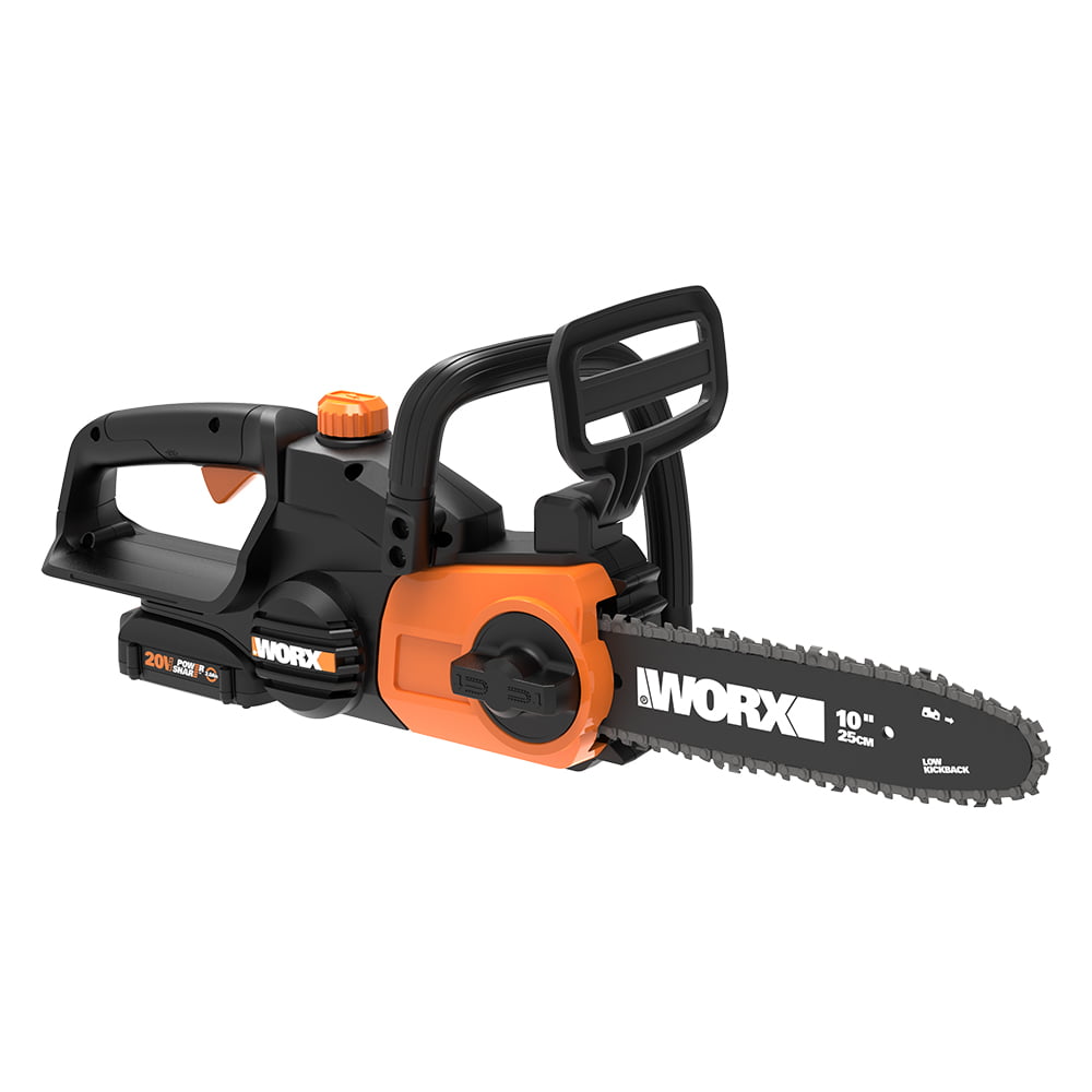 Worx WG915 Power Share 20V 10 in. Cordless Battery Chainsaw and Leaf Blower Combo Kit (Battery and Fast Charger Included)