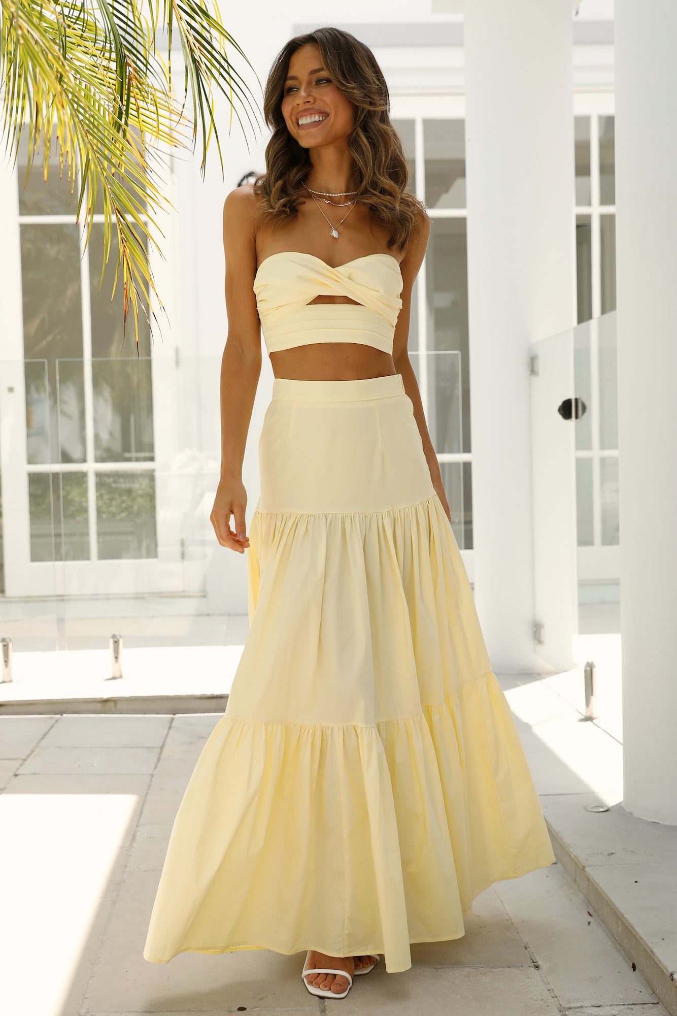 RUNAWAY Ayla Maxi Skirt Lemon