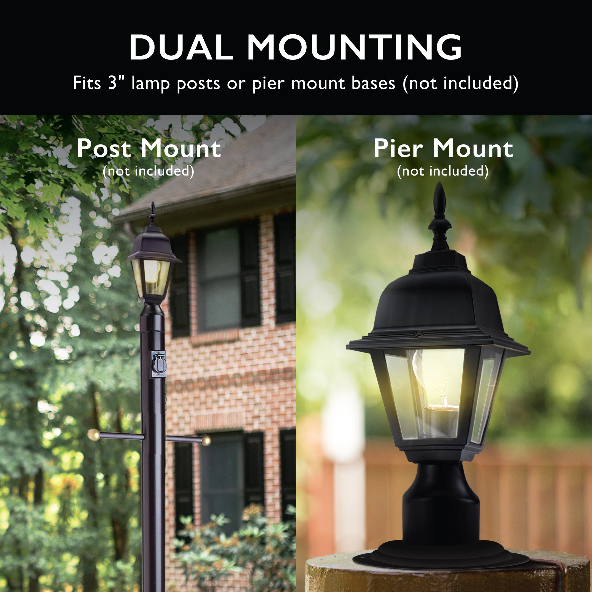 Design House Maple Street Outdoor Post Top Light in Black