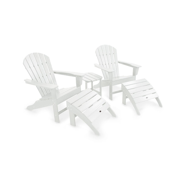 POLYWOOD South Beach Adirondack Chair 5Piece Set，White