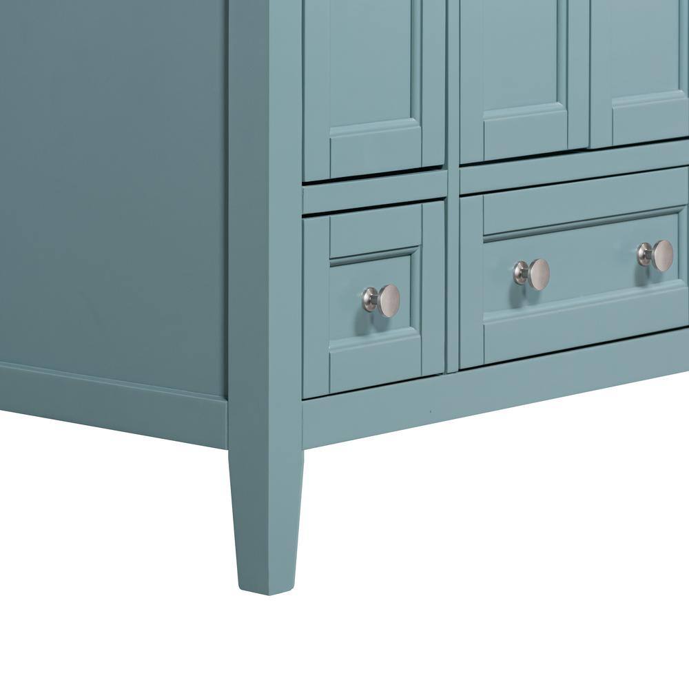 Home Decorators Collection Beverly 43 in. W x 22. D x 35. H Vanity in Aegean Teal with White Engineered Stone Vanity Top 20303-VS43EC-AT