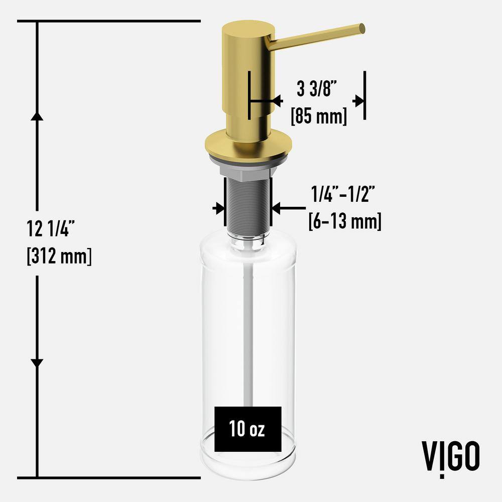 VIGO Greenwich Single Handle Pull-Down Sprayer Kitchen Faucet Set with Soap Dispenser in Matte Brushed Gold VG02029MGK5