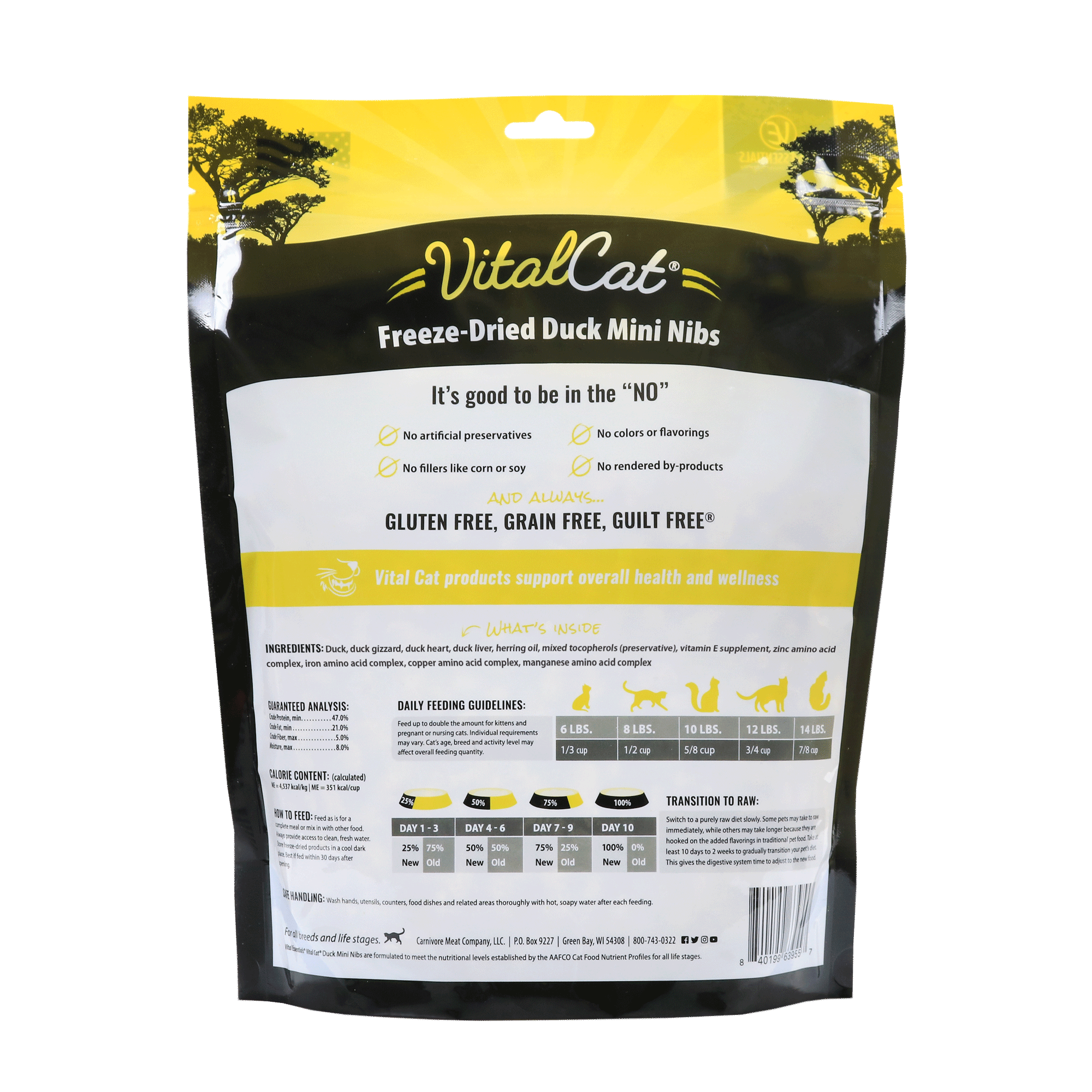 Vital Essentials Duck Mini Nibs Entree Freeze-Dried Cat Food