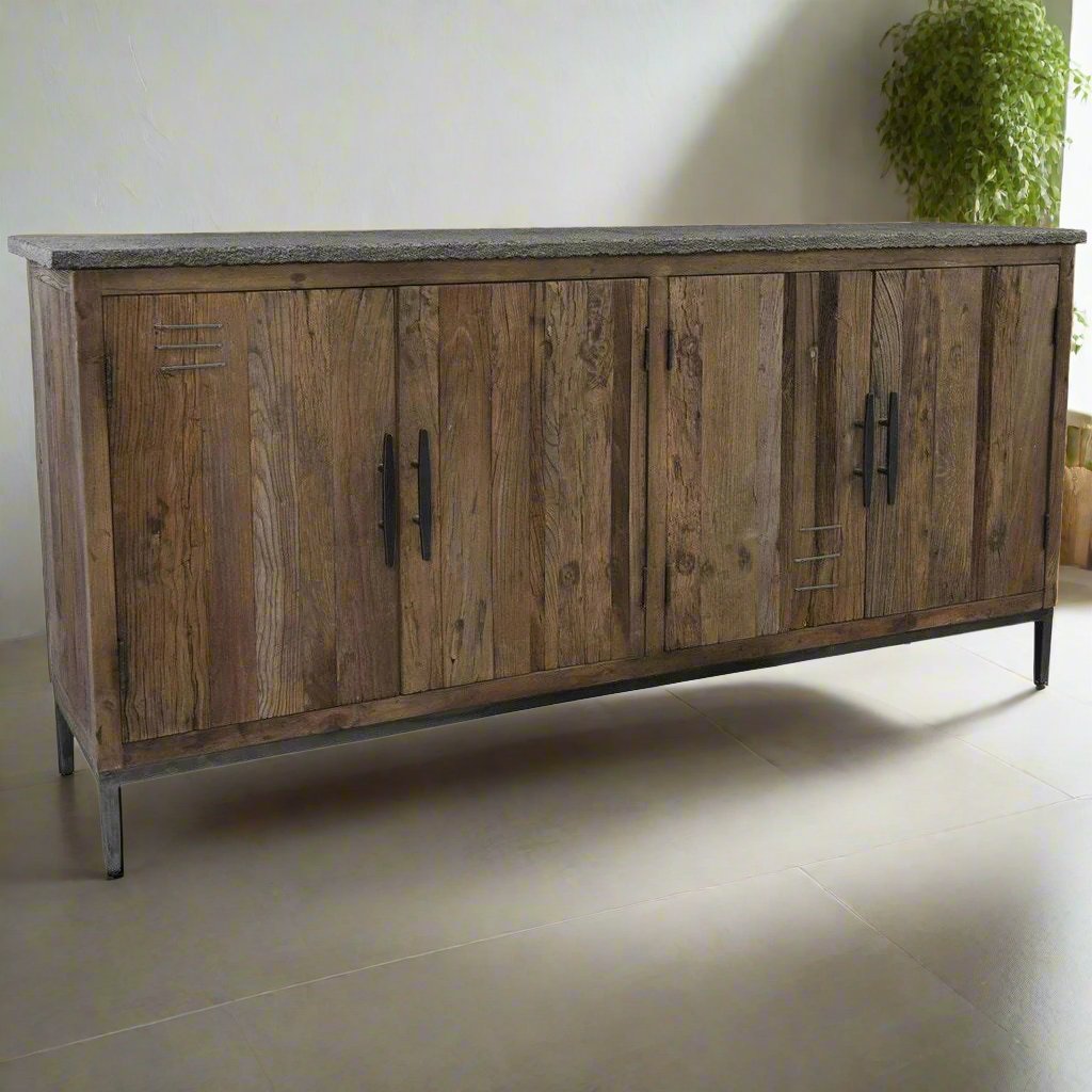 Ellen 4-Door 71 Reclaimed Elm Sideboard