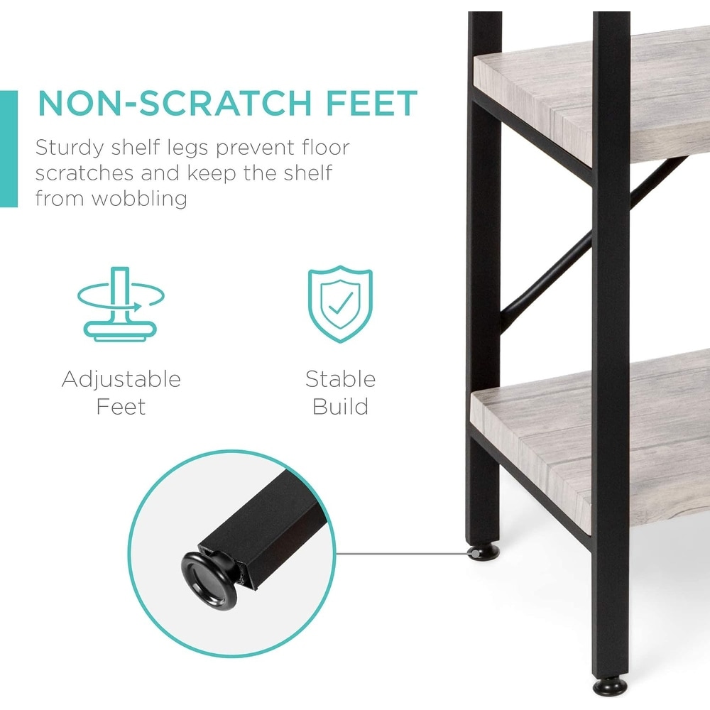 3 Tier 55in Rustic  Industrial Sofa Table with EVA Non Scratch Feet