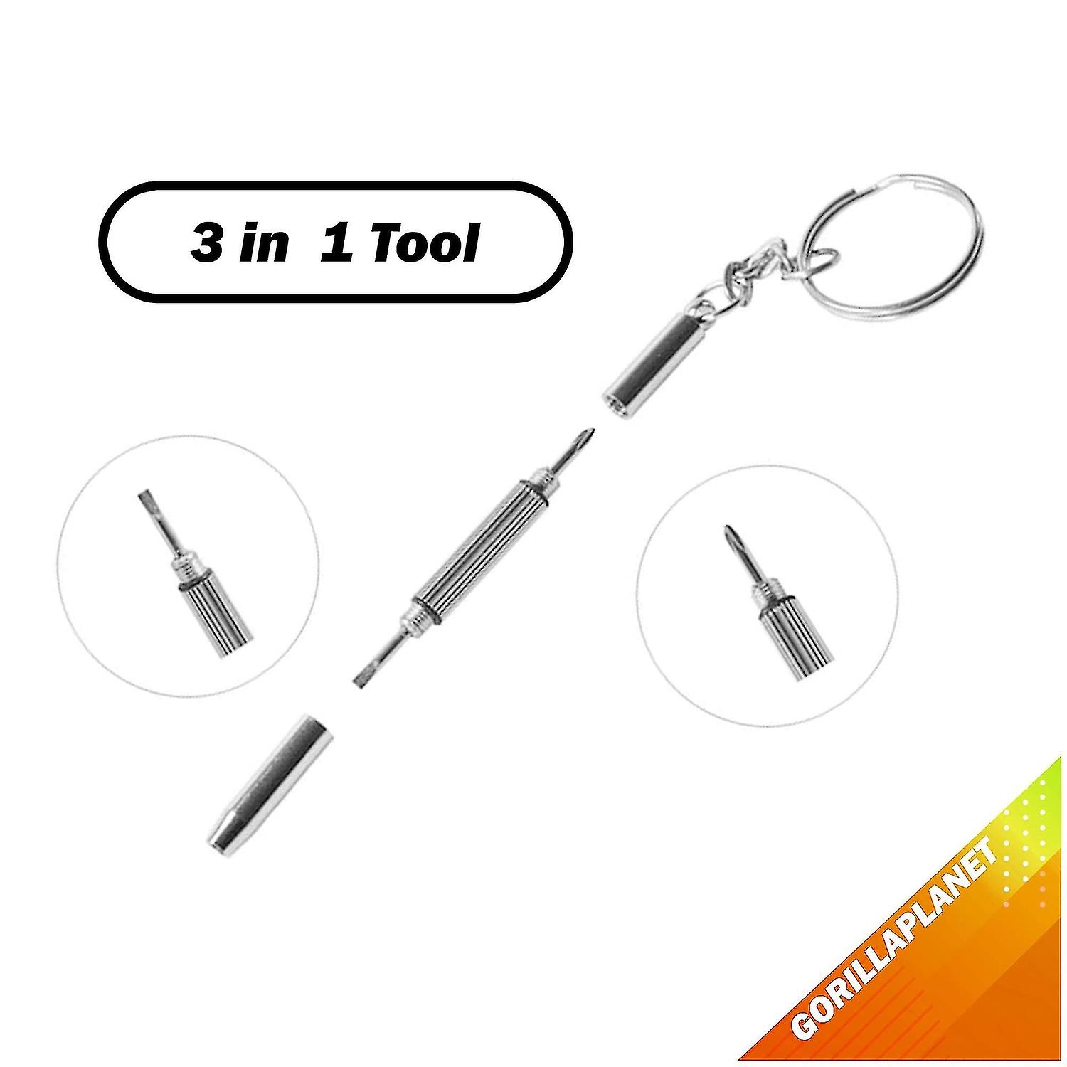 3 Pack Glasses Repair Kit Repair Tool 3 In 1 - Mini Stainless Steel Screwdriver For Optical Glasses，