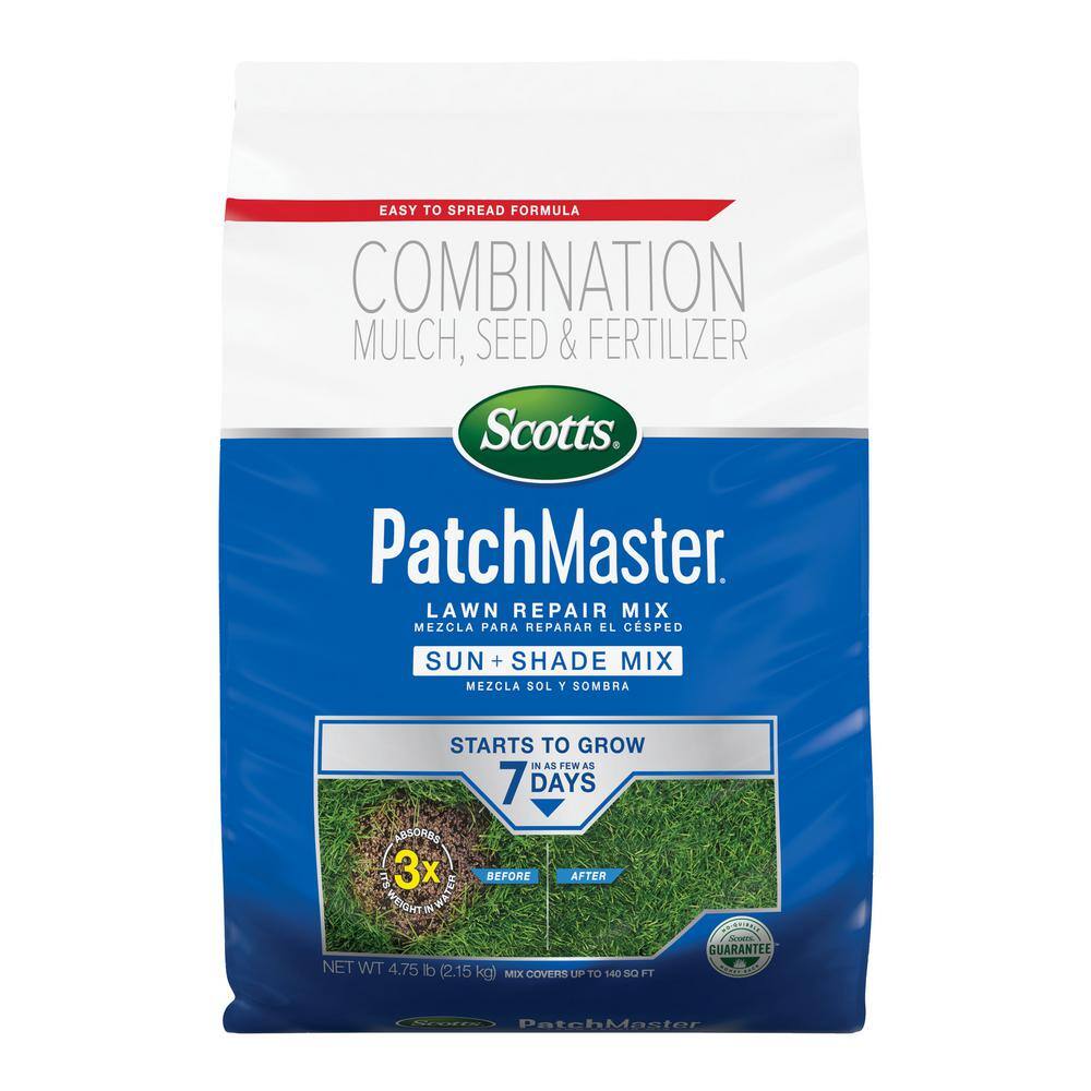 Scotts PatchMaster 4.75 lbs. Lawn Repair Mix Sun + Shade Mix Combination Grass Seed Fertilizer and Mulch 14905-1