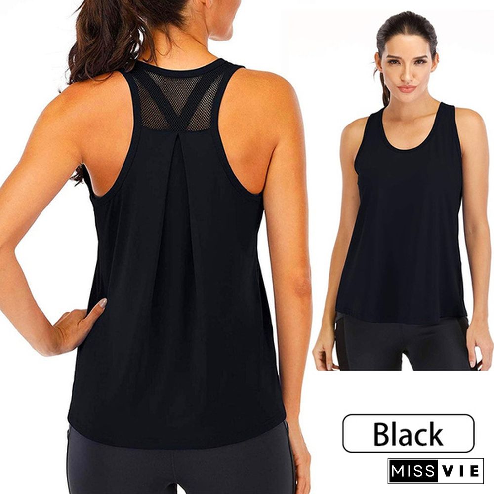 Yoga Vest Women Running Shirts Sleeveless Gym Tank Tops Women's Sportswear Quick Dry Breathable Workout Tank Top Fitness Clothes