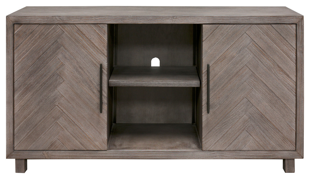 60 quotTV Console  Entertainment Stand  Wood Accent Cabinet  Fully Assembled  Gray   Transitional   Entertainment Centers And Tv Stands   by Martin Furniture  Houzz