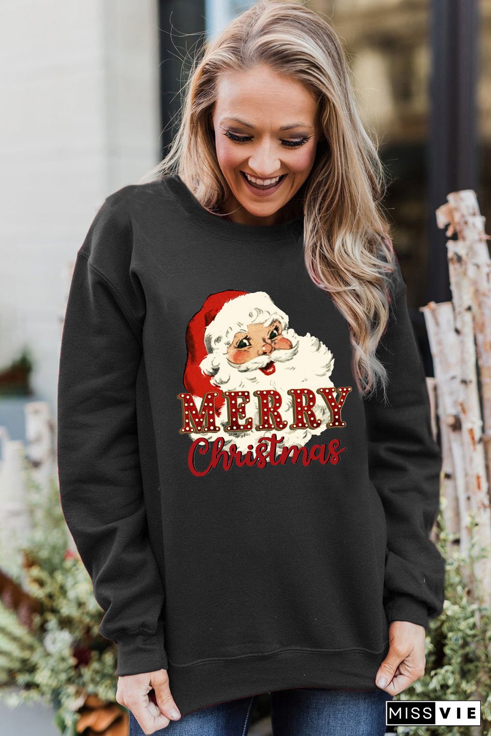 Graphic Letter Print Long Sleeve Pullover Sweatshirt