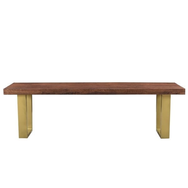 Lark Mango Wood Dining Bench with Gold legs - 60