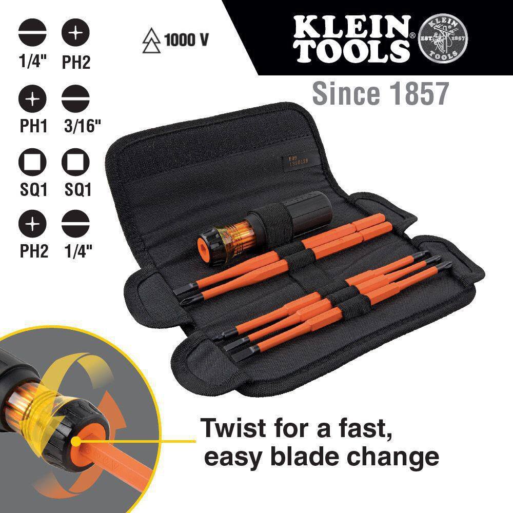 Klein Tools 8-in-1 Insulated Interchangeable Screwdriver Set 32288