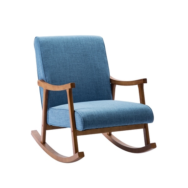 Porthos Home Hayes Fabric Rocking Accent Chair with Rubberwood Legs