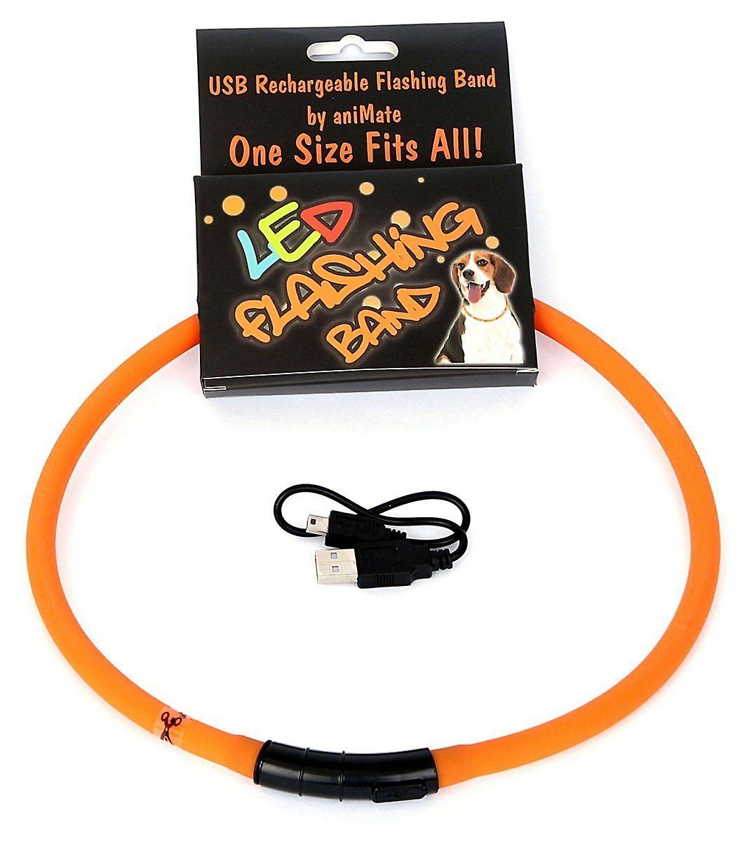 Animate Walking Mate LED Flashing Loop Dog Toy Orange