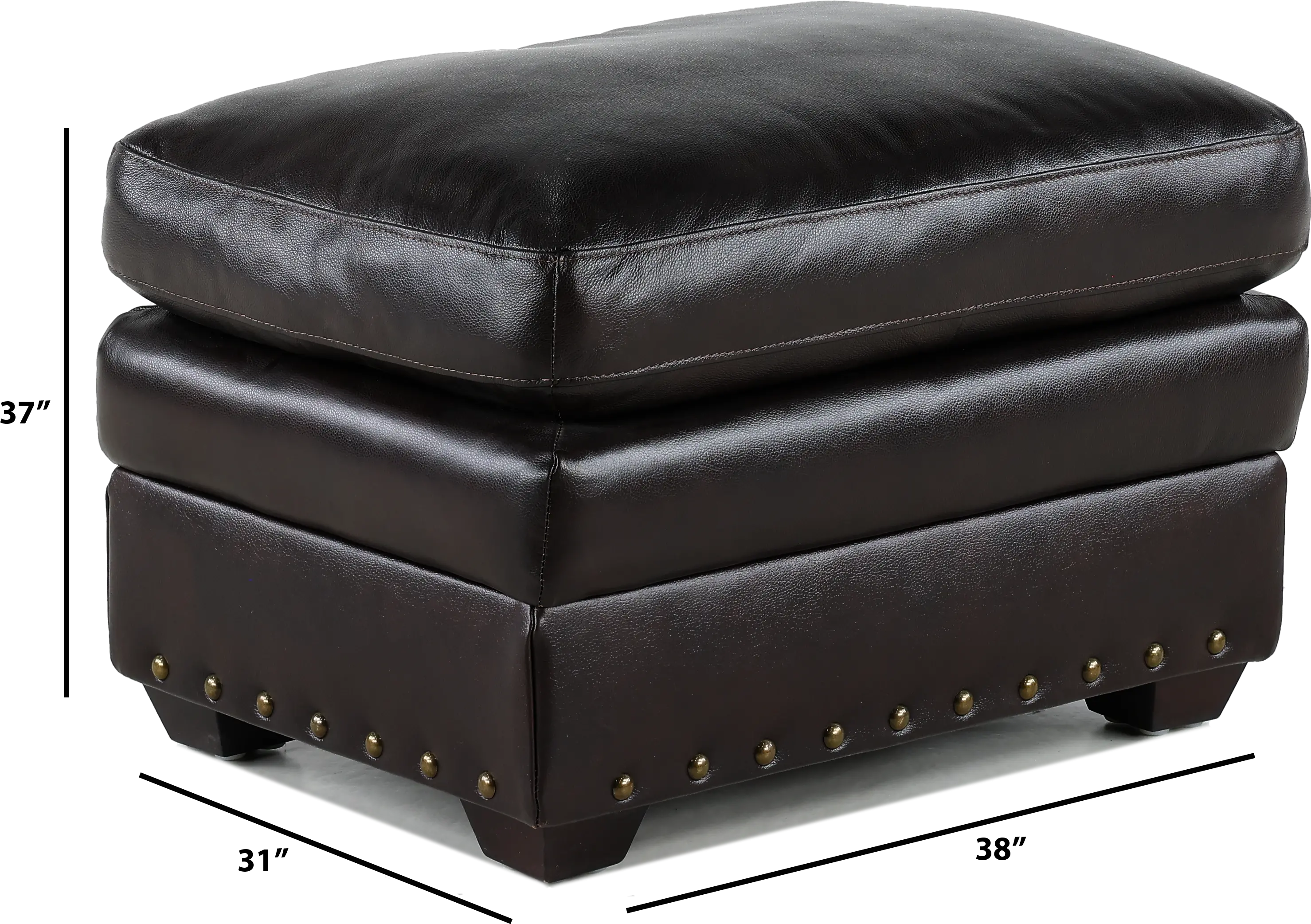 Derrick Dark Brown Leather Ottoman