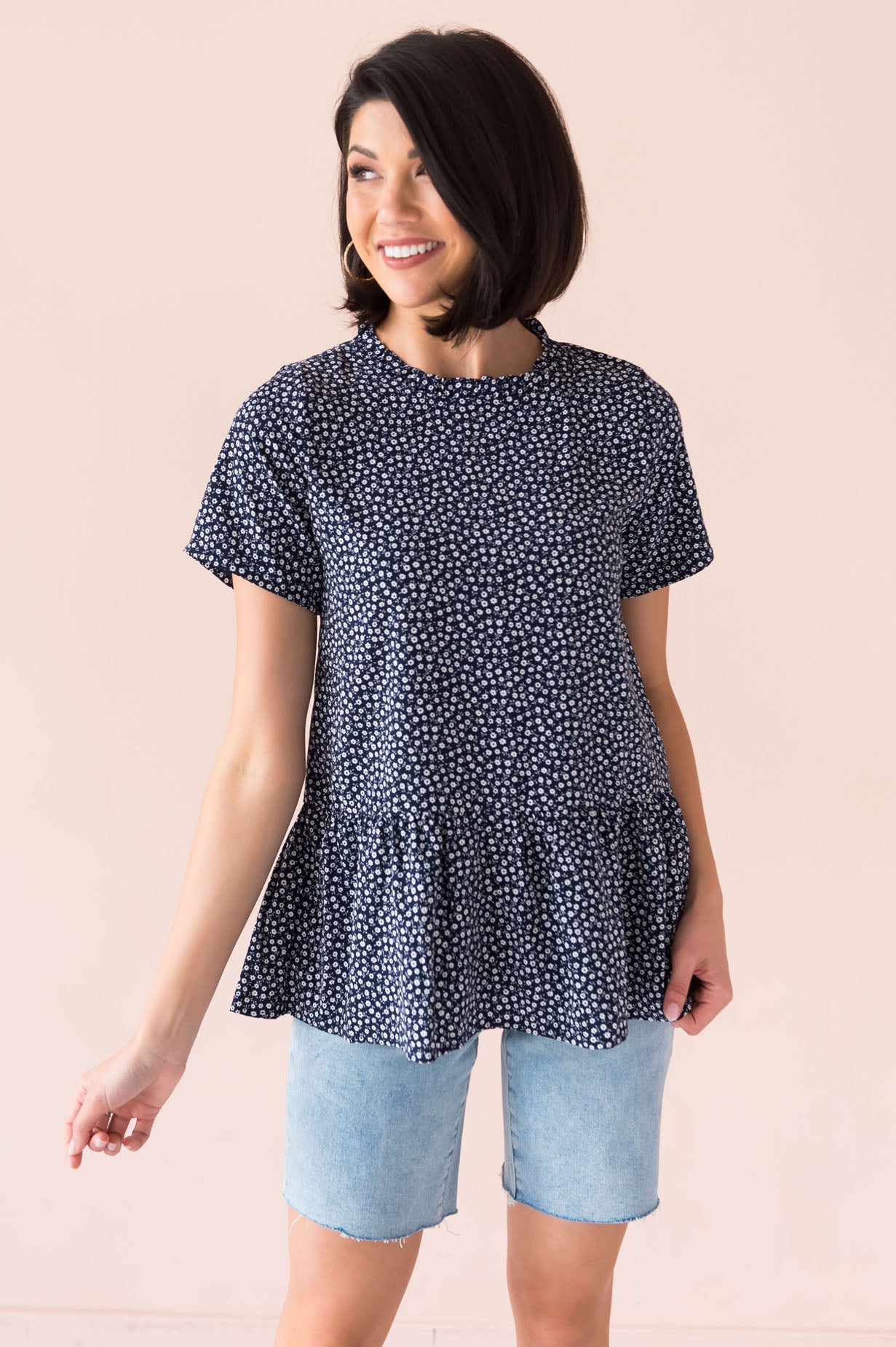 Breezy And Beautiful Modest Peplum Top