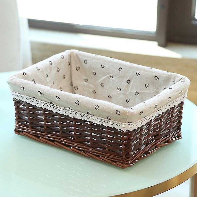 Handmade Rattan Storage Basket Household Items Snack Fruit Debris Clothing Finishing Willow Storage