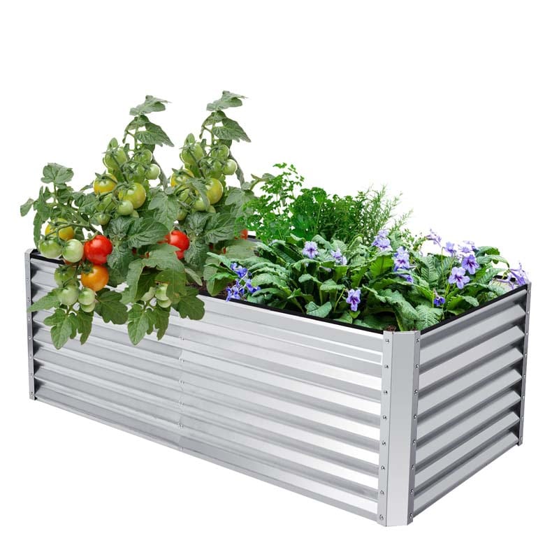 6 x 3 x 2 FT Metal Raised Garden Bed Planter Box Kit with 4 Ground Stakes, 269 Gallon Outdoor Elevated Garden Box