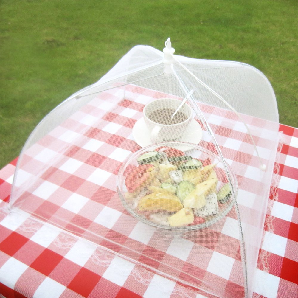 Food Cover Tent, Coolmade (6 Pack) Pop-Up Mesh Cover Reusable and Collapsible Large Outdoor Mesh Table Cover Umbrella Screen Food Protector Covers For Bugs, Parties Picnics, BBQs