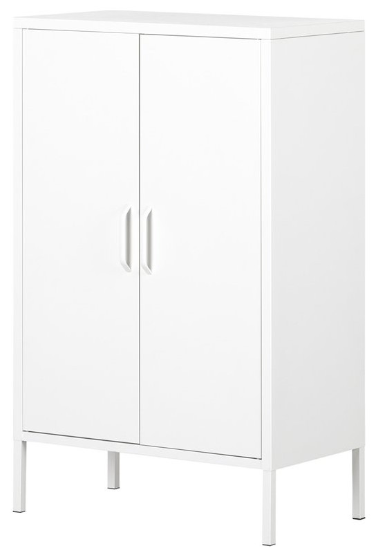 Crea Metal 2 Door Accent Cabinet White South Shore   Contemporary   Accent Chests And Cabinets   by Homesquare  Houzz