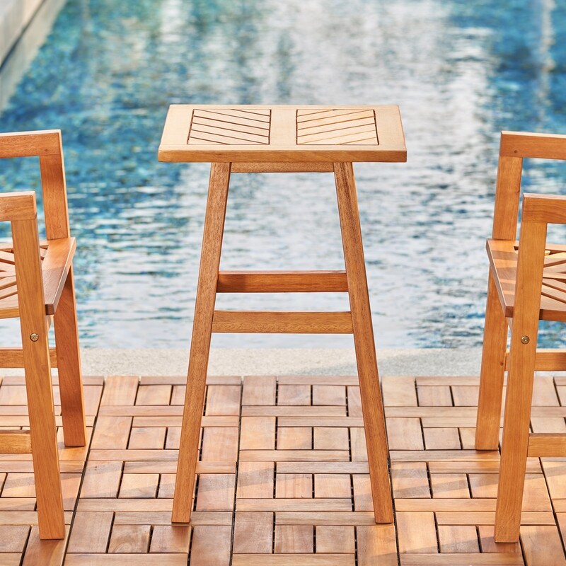 Outdoor Wooden Square Side Table