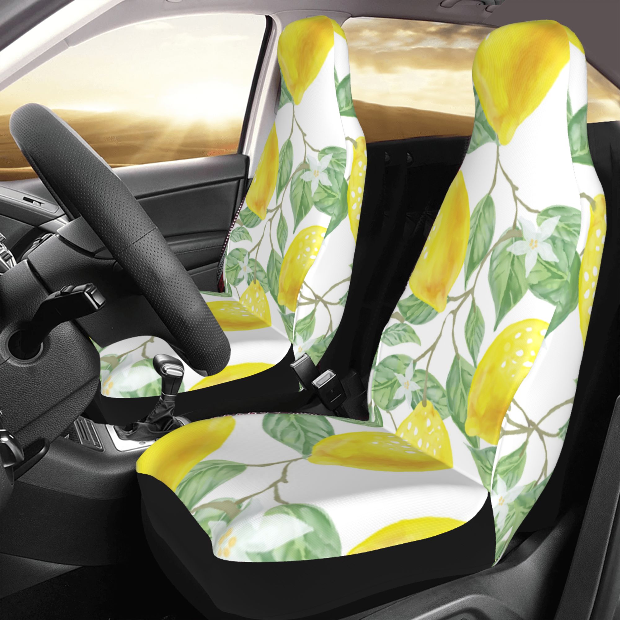 ZICANCN Car Seat Cover Lemon Watercolor Car Front Seat Covers Protectors ， Automotive Seat Covers for Cars Trucks Suv