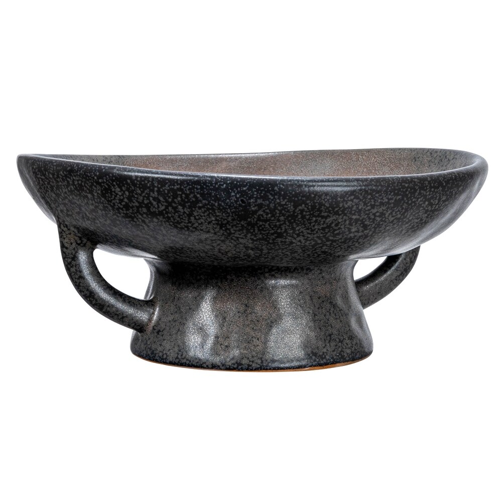 Stoneware Bowl with Handle and Base   8.0\