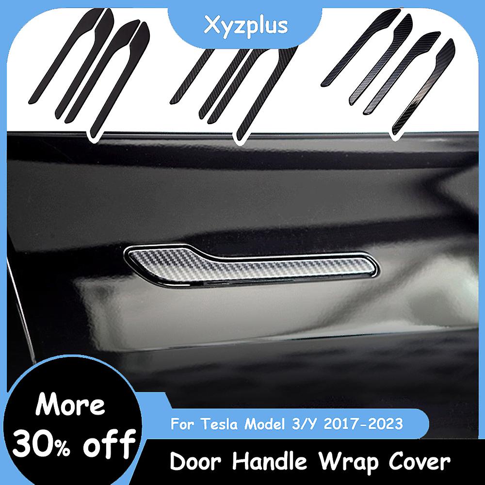 Born Pretty Xyzplus New Car Door Handle Wrap Cover For Tesla Model 3 2023 Accessories Carbon Fiber Abs Protector Sticker Model3 Model Y 2022