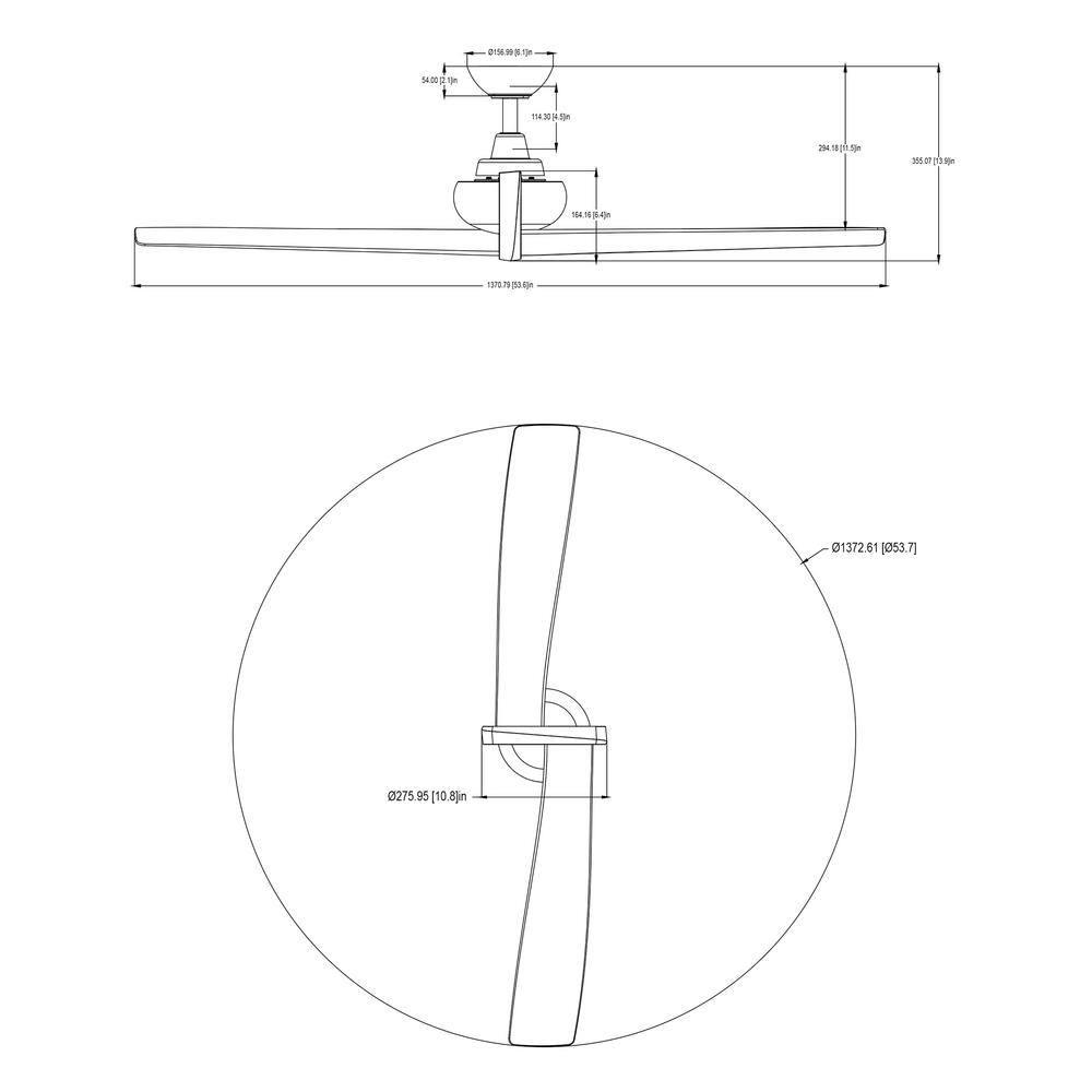 Parrot Uncle Shellcove 54 in Modern Silver 2Blade Downrod Ceiling Fan with Remote Control