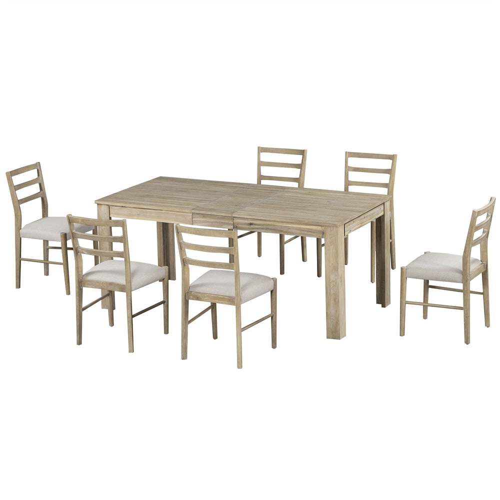 Dining Table Set Mutifunctional Extendable Table with Leaf and Drawers