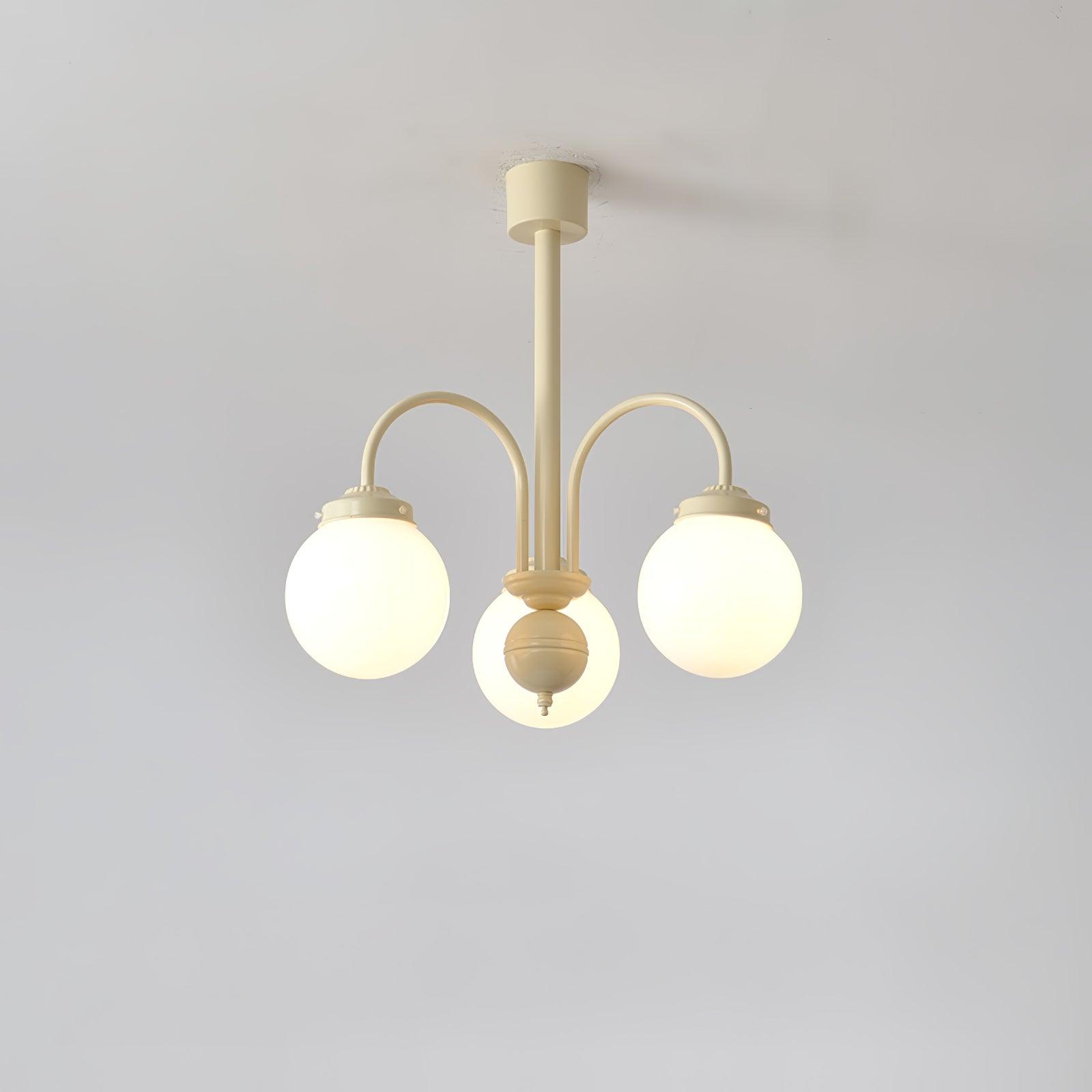 Cream Glass Sphere Chandelier