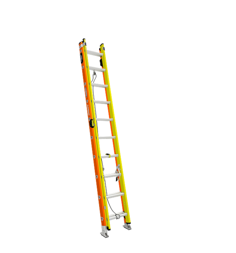 Werner Glidesafe Extension Ladder Fiberglass Tri Rung Type IA 20'