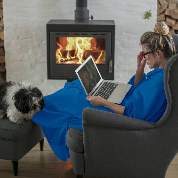 Fleece Throw Blanket Blue gray Yorkshire Home