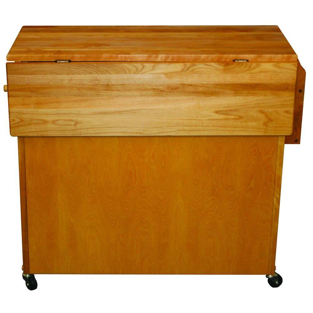 Catskill Craftsmen Natural Wood Kitchen Cart with Drop Leaf 51538