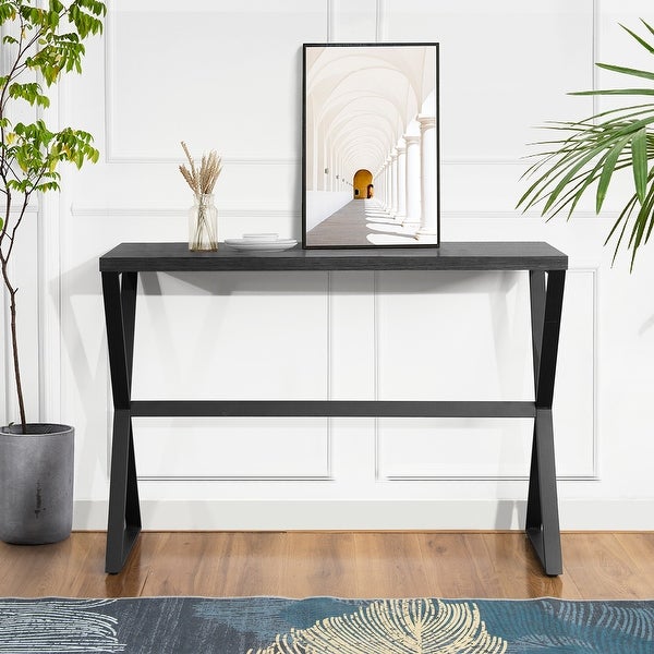 Homy Casa Industrial Wooden Console Table