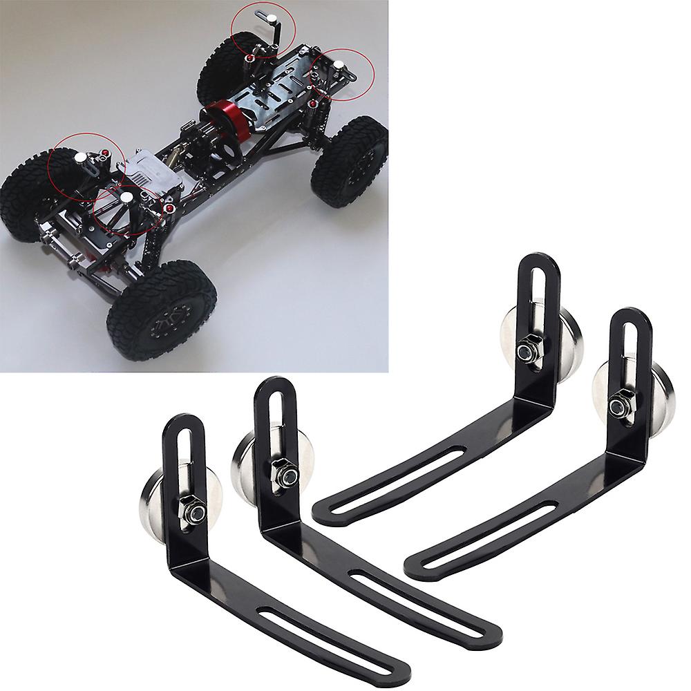 4pcs Rc Car Shell Body Mount Metal L-bracket With Magnet For Traxxas Redcat Axial Scx10 90046 D90 1/10 Rc Crawler Car No.293605