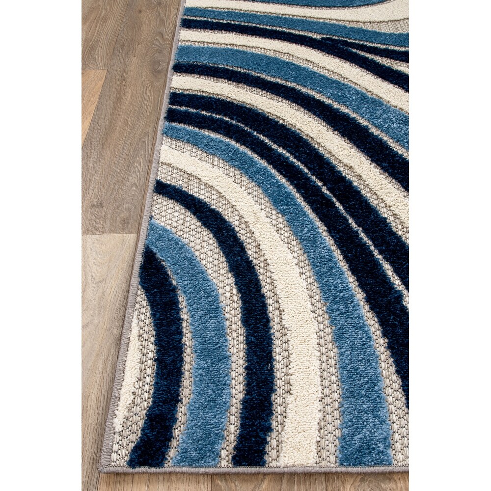 World Rug Gallery Modern Waves Indoor/Outdoor Area Rug