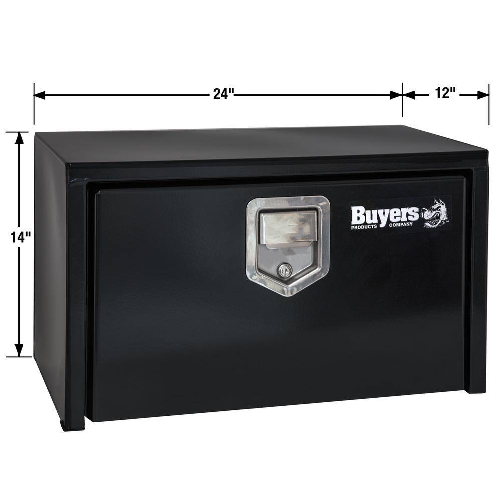 Buyers Products Company 14 in. x 12 in. x 24 in. Gloss Black Steel Underbody Truck Tool Box 1703150