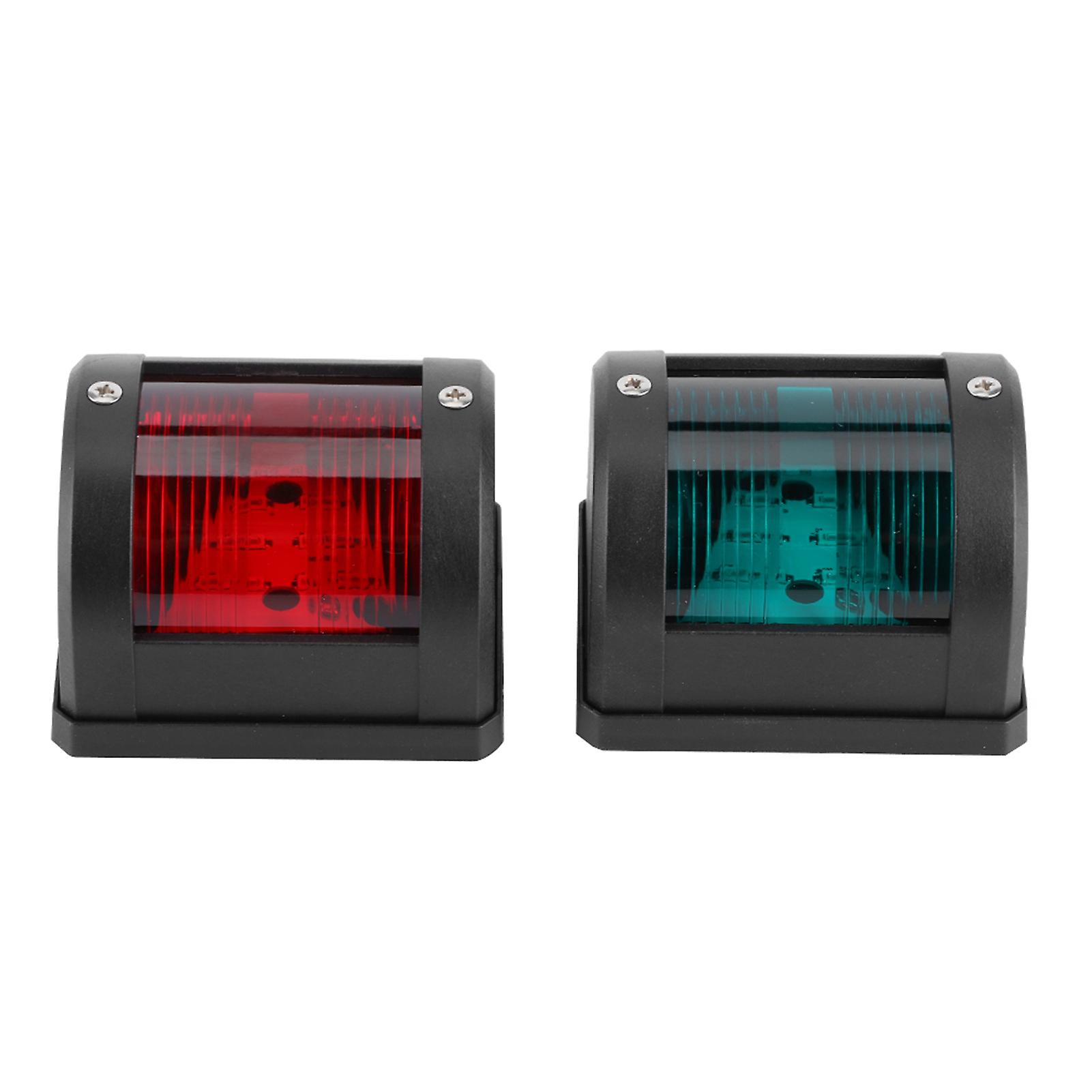 Pair Of Ip66 Signal Lamp Red Green Led Navigation Warning Light For Marine Boat Yacht 12v