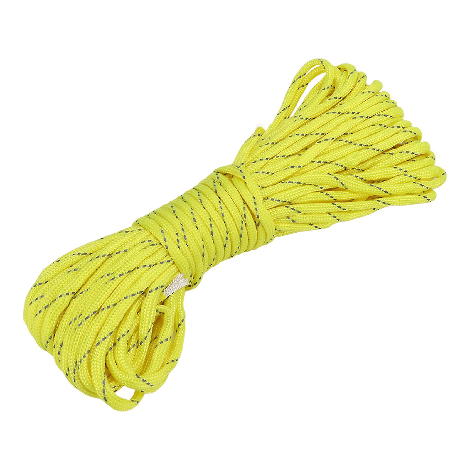 20m Reflective Tent Rope Portable Outdoor Reflective Awning Cord For Camping Huntingyellow