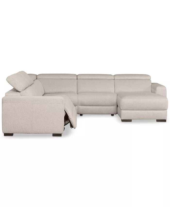 Furniture Nevio 124 5-Pc. Fabric Sectional Sofa with Chaise