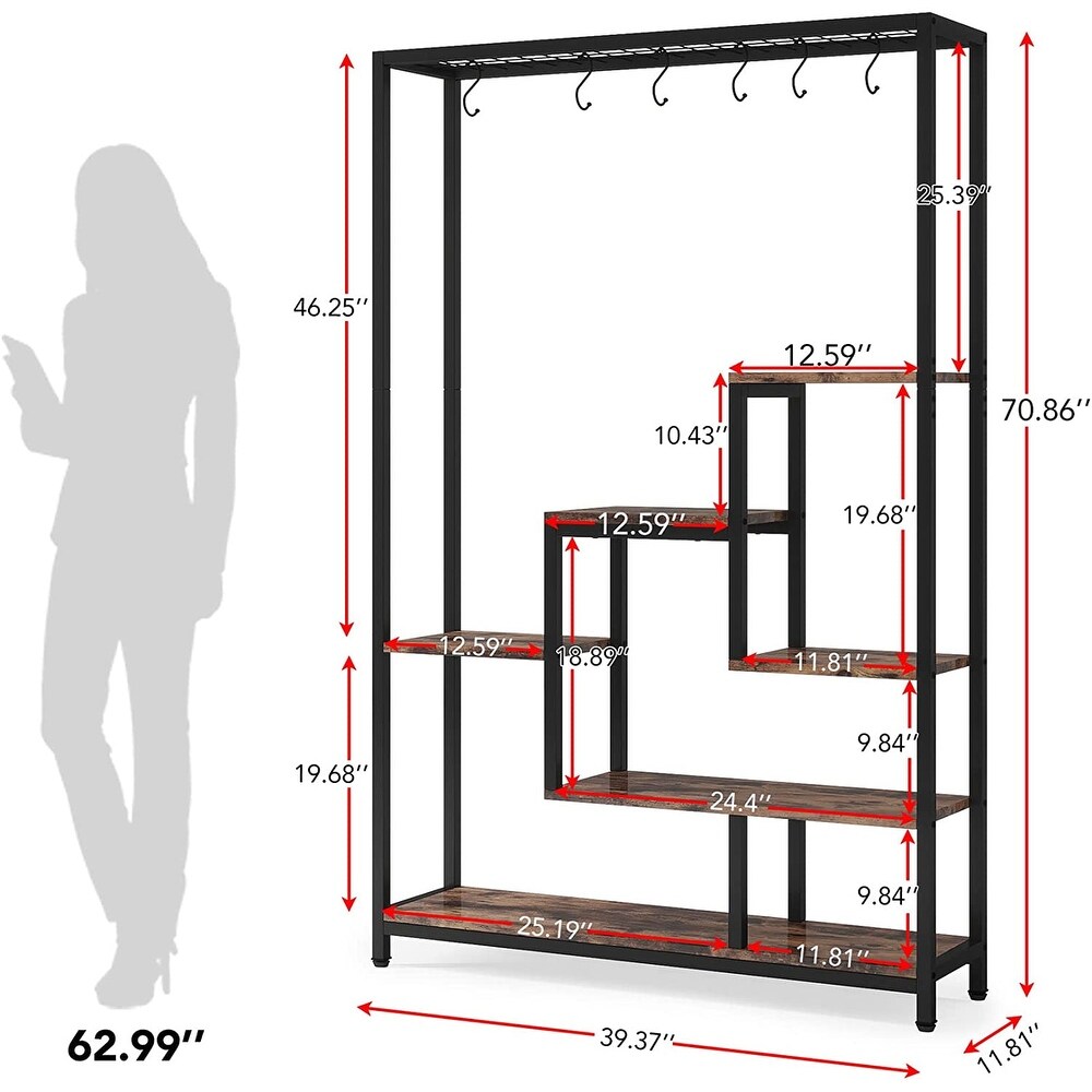 5 Tier Tall Indoor Plant Stand  Large Plant Shelf with 10PC S Hanging Hooks