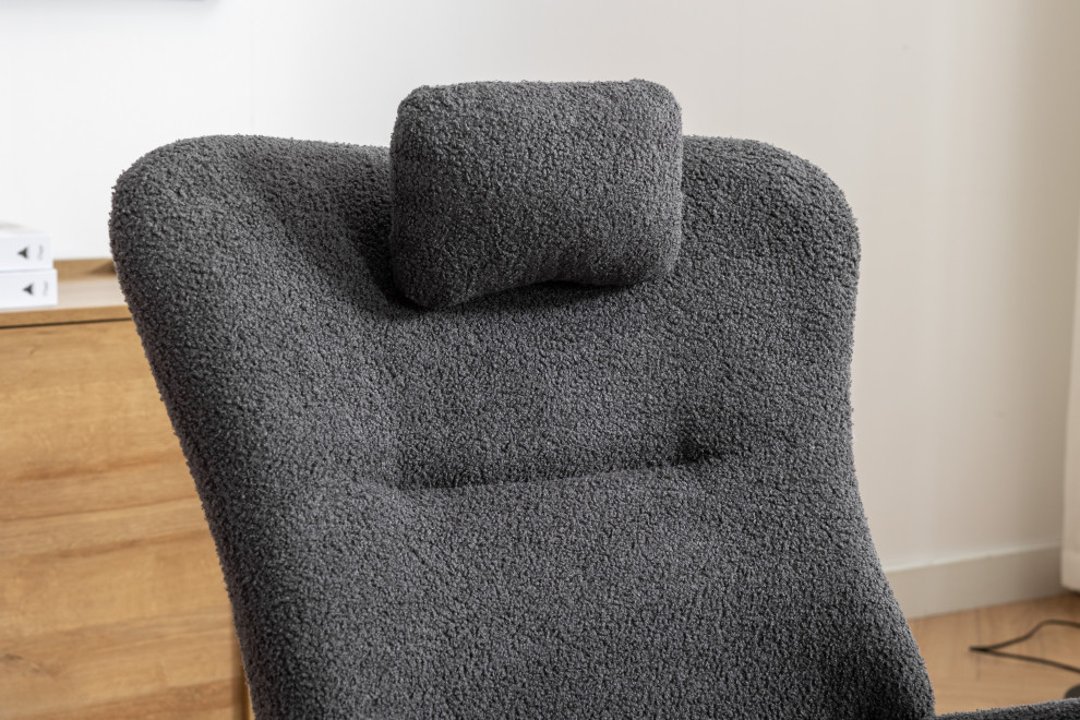 TATEUS 35.5 quotRocking Chair  Soft Teddy Velvet Fabric Rocking Chair   Modern   Rocking Chairs   by TATEUS LLC  Houzz