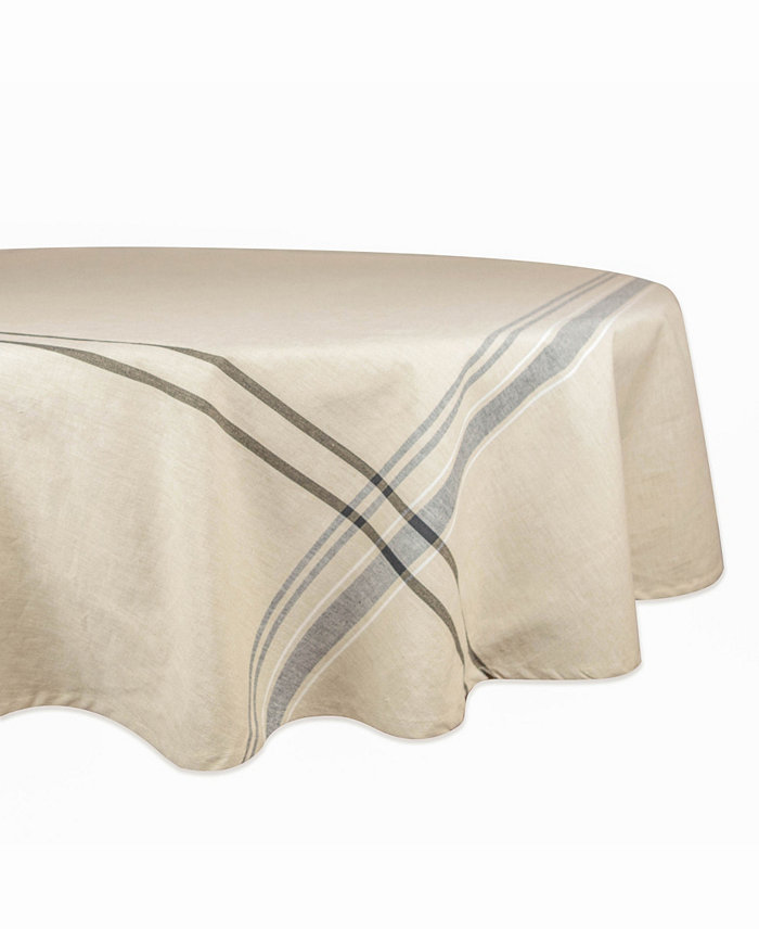 Design Imports French Stripe Tablecloth 70 Round