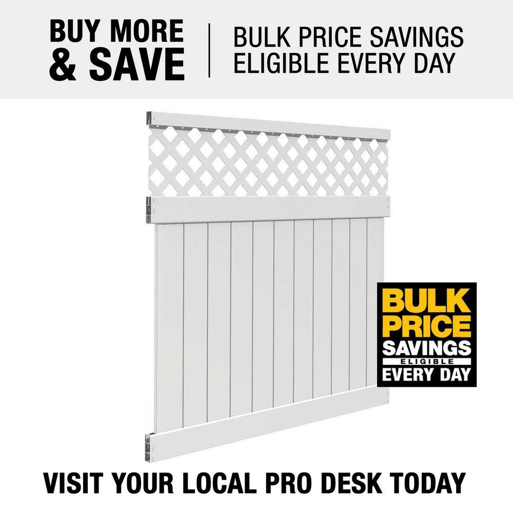 Barrette Outdoor Living 6 ft. H x 6 ft. W Valley White Vinyl Fence Panel Kit 73014375