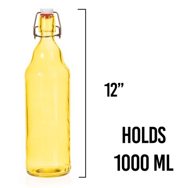 Yellow Grolsch Bottle， 1000mL - 12x3x3 in