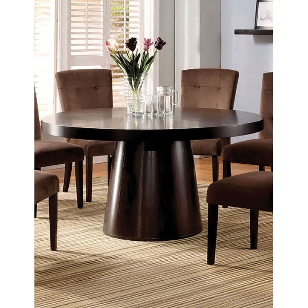 Wooden Round Dining Table in Espresso Finish