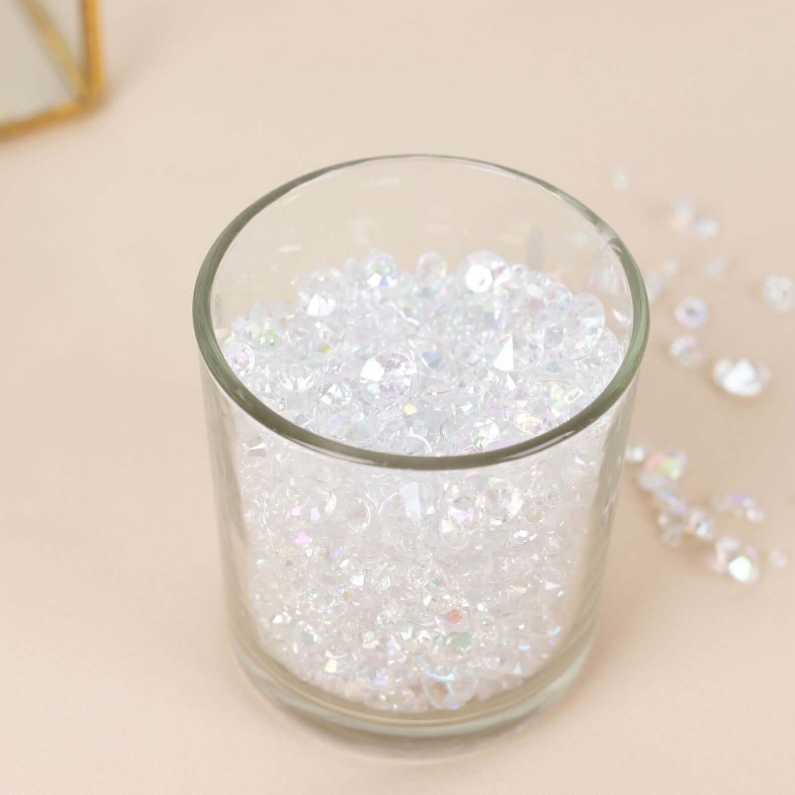 4000 Pcs Iridescent Acrylic Diamond Vase Fillers Table Scatters, DIY Craft Beads Wedding Table Confetti - 3mm, 6mm, 10mm