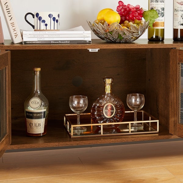 Wine shelf table， modern wine bar cabinet， console table， bar table， TV cabinet， sideboard with storage compartment