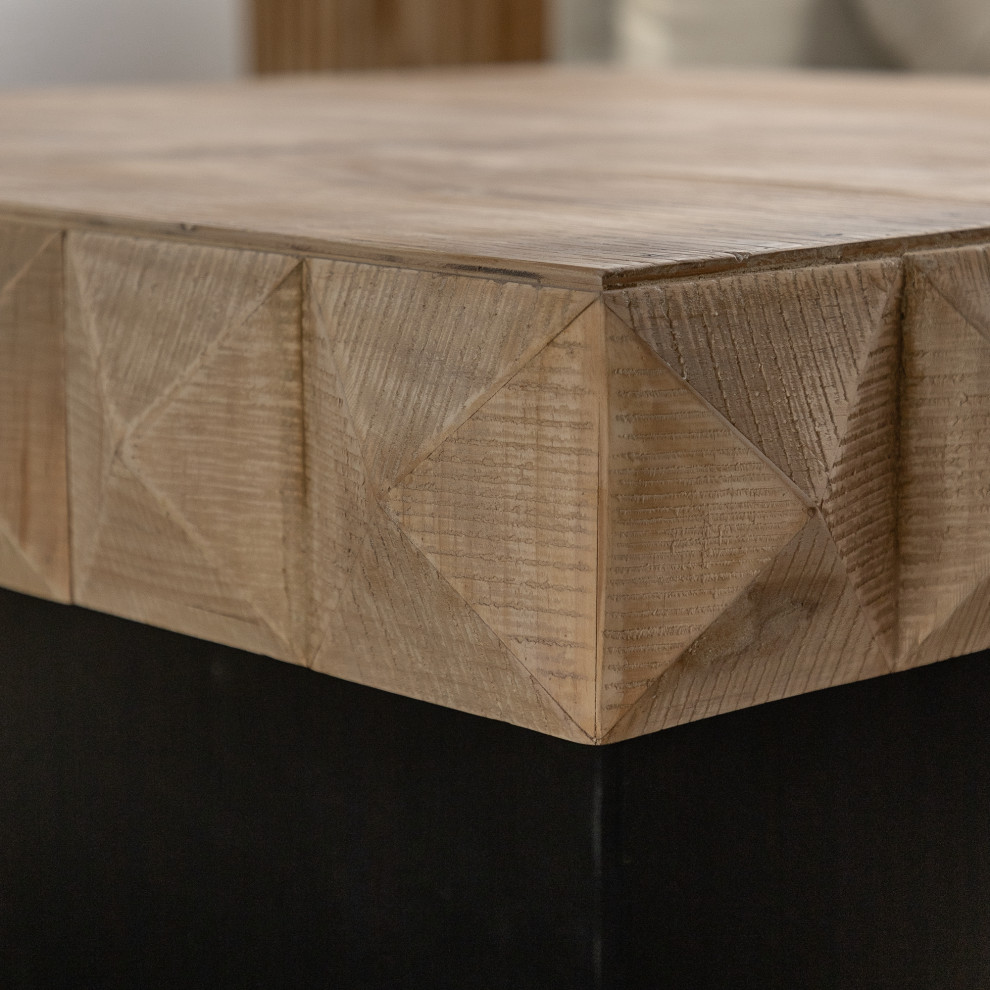 TATEUS 41.33 quotThree dimensional Embossed Pattern Square Retro Coffee Table   Traditional   Side Tables And End Tables   by TATEUS LLC  Houzz